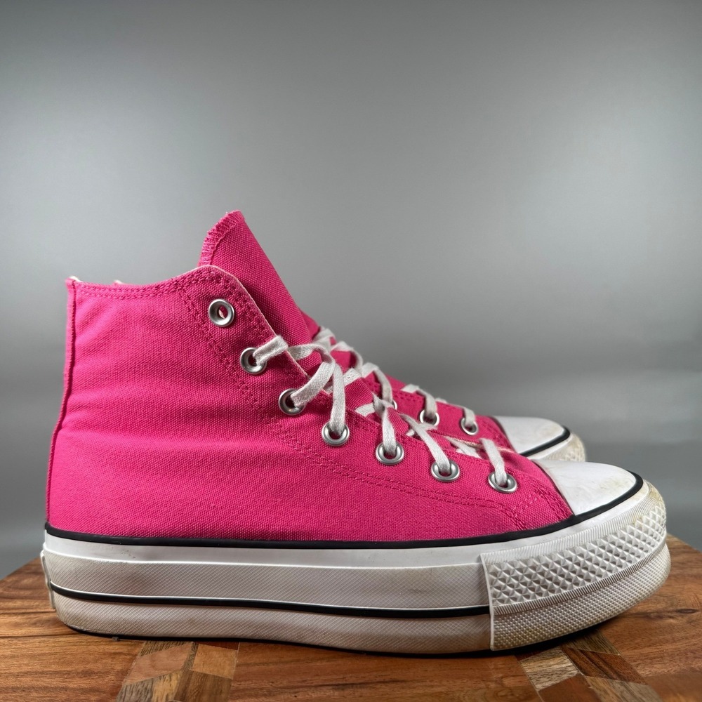 Converse Chuck Taylor All Star Lift Hi Hyper Pink Platform Sneakers A05663F 7W
